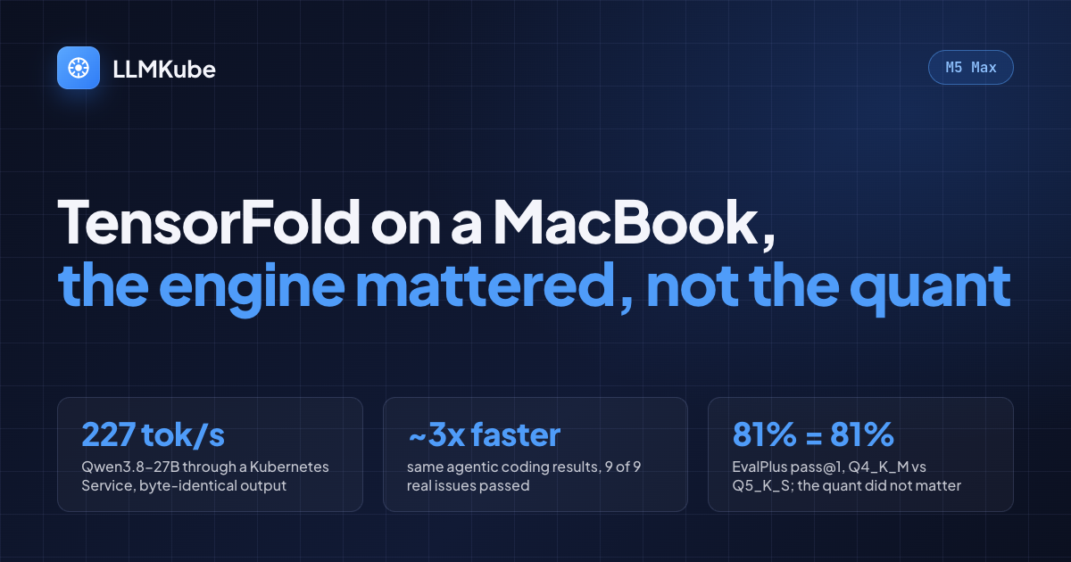 LLMKube — I wanted to know if a 27B model could be fast enough on a MacBook to do real agentic…